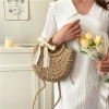 New Bohemian-style hand-held straw bag for cross-border women's bags in spring and summer, a forest-themed artistic and fashionable crossbody bag with a girlish heart details Picture